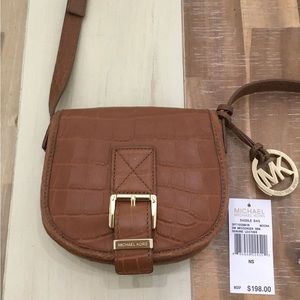 Michael Kors mocha leather crossbody bag